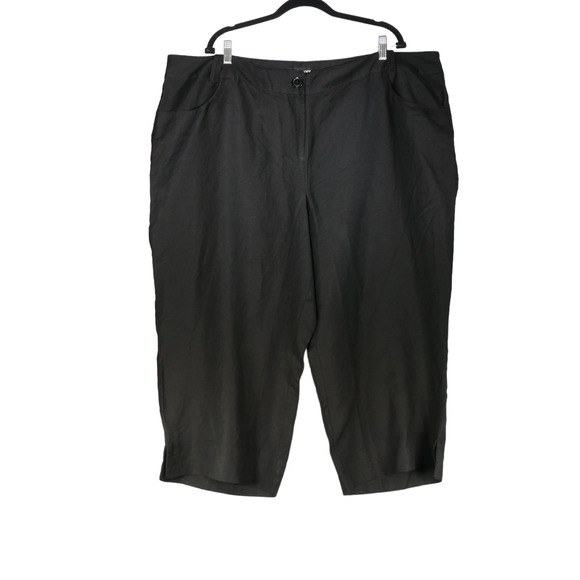 NEW Lane Bryant Pants Womens Size 26 Black Linen Blend Pockets High Rise NWT $49 - Picture 1 of 8